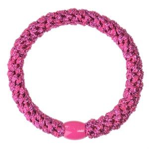 Bon Dep - KKnekki Hårelastik, Electric Pink Glitter